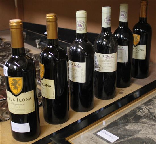 6 bottles of red wine, 2005